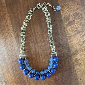 J. Crew Gold and Blue Necklace